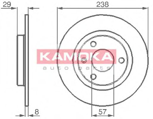 KAMOKA 103264 Тормозные диски KAMOKA для CITROEN