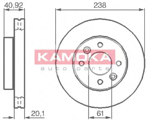 KAMOKA 103316 Тормозные диски KAMOKA для RENAULT