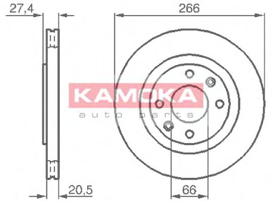 KAMOKA 103384 Тормозные диски KAMOKA для PEUGEOT