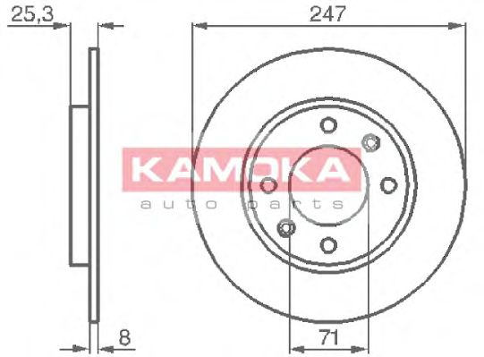KAMOKA 103488 Тормозные диски KAMOKA для CITROEN