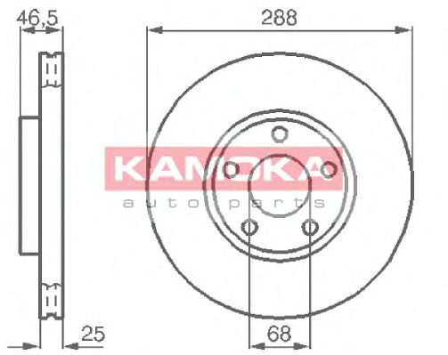 KAMOKA 103640 Тормозные диски KAMOKA для SKODA