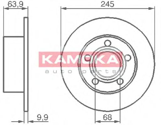 KAMOKA 103642 Тормозные диски KAMOKA для SKODA