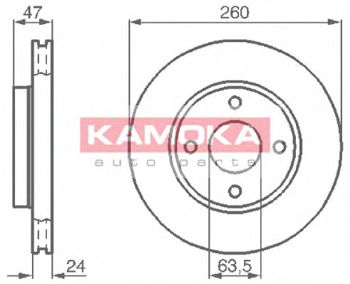 KAMOKA 103728 Тормозные диски для FORD SCORPIO