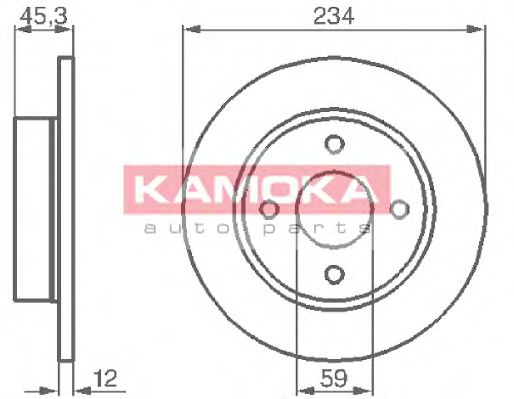 KAMOKA 103884 Тормозные диски KAMOKA для NISSAN