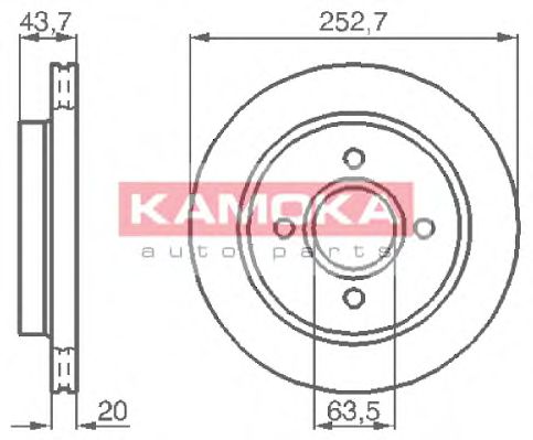KAMOKA 103958 Тормозные диски KAMOKA для FORD