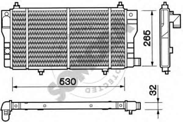 SOMORA 054041 Радиатор охлаждения двигателя для CITROËN C15