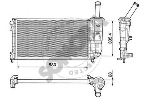 SOMORA 081442 Радиатор охлаждения двигателя SOMORA для FIAT