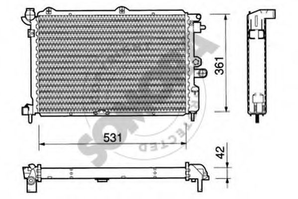 SOMORA 210242 Радиатор охлаждения двигателя SOMORA для OPEL