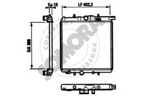 SOMORA 220740 Радиатор охлаждения двигателя SOMORA для PEUGEOT