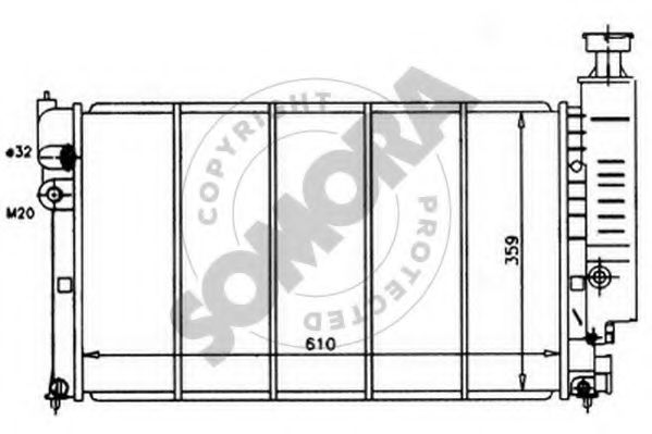 SOMORA 223142 Радиатор охлаждения двигателя SOMORA 