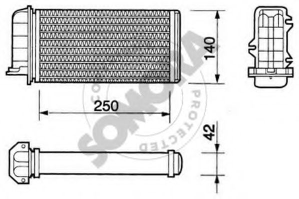 SOMORA 082250A Радиатор печки для FIAT BRAVA