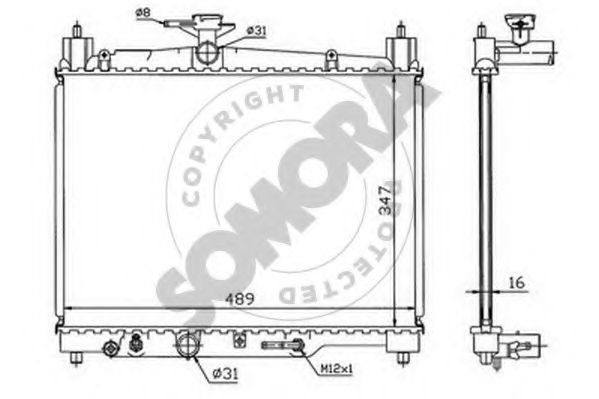 SOMORA 310140D Радиатор охлаждения двигателя SOMORA для TOYOTA