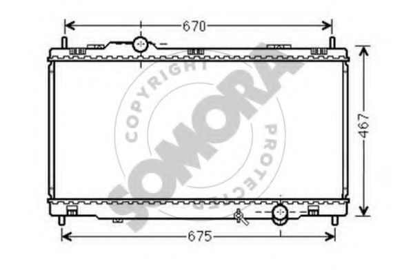 SOMORA 372240 Радиатор охлаждения двигателя SOMORA для LEXUS