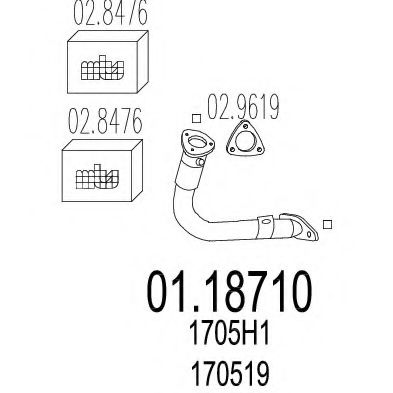 MTS 0118710 Труба выхлопного газа MTS 0118710 Труба выхлопного газа
