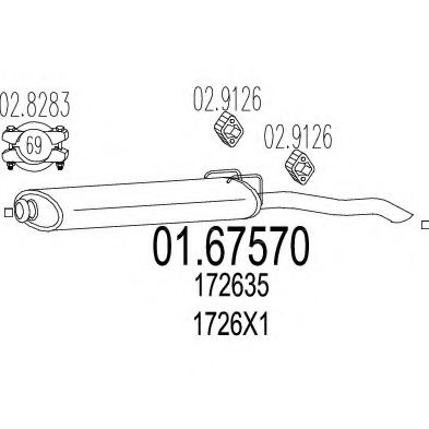 MTS 0167570 Глушитель выхлопных газов для PEUGEOT 309 2 (3C, 3A) 1.1 MTS 0167570 Глушитель выхлопных газов для PEUGEOT 309 2 (3C, 3A) 1.1