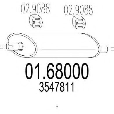 MTS 0168000 Глушитель выхлопных газов MTS для VOLVO 940