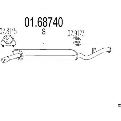 MTS 0168740 Глушитель выхлопных газов для FIAT TEMPRA (159) 1.9 D (159.AG)