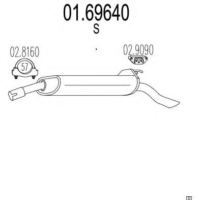 MTS 0169640 Глушитель выхлопных газов для LANCIA DELTA 2 (836) 1.9 TD (836AM, 836AN)