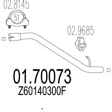 MTS 0170073 Труба выхлопного газа 