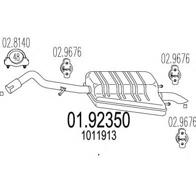 MTS 0192350 Глушитель выхлопных газов для FORD ESCORT 7 Rural (GAL, ANL) 1.6 16V MTS 0192350 Глушитель выхлопных газов для FORD ESCORT 7 Rural (GAL, ANL) 1.6 16V