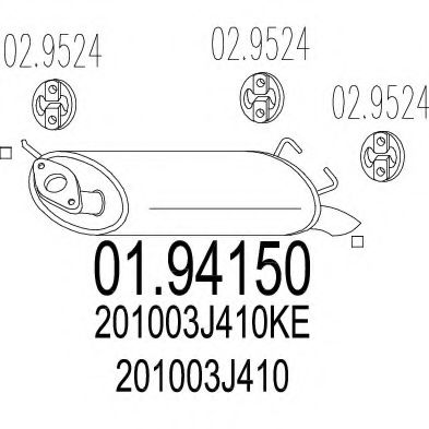 MTS 0194150 Глушитель выхлопных газов конечный 
