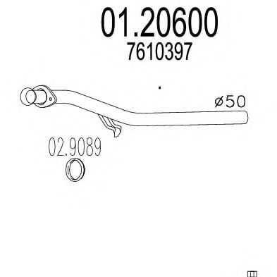 MTS 0120600 Труба выхлопного газа 