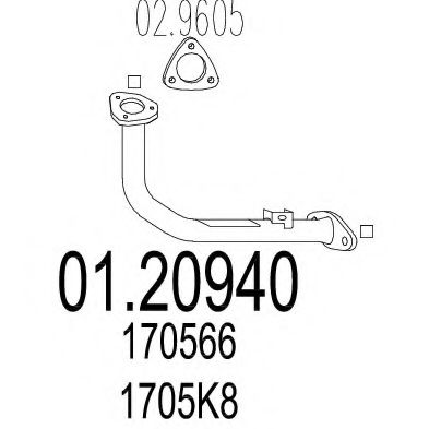 MTS 0120940 Труба выхлопного газа 