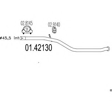 MTS 0142130 Труба выхлопного газа 