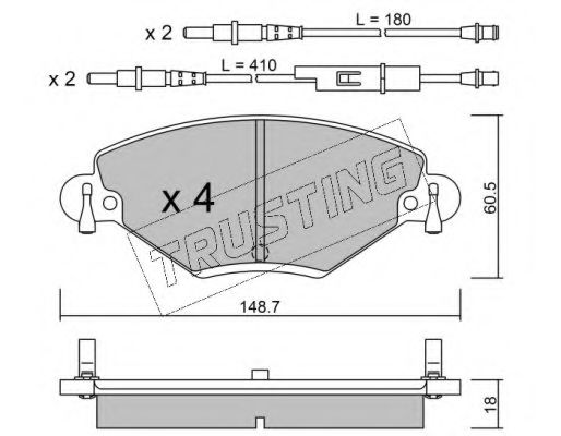 TRUSTING 3400 Тормозные колодки для CITROËN C5 1 (DC)