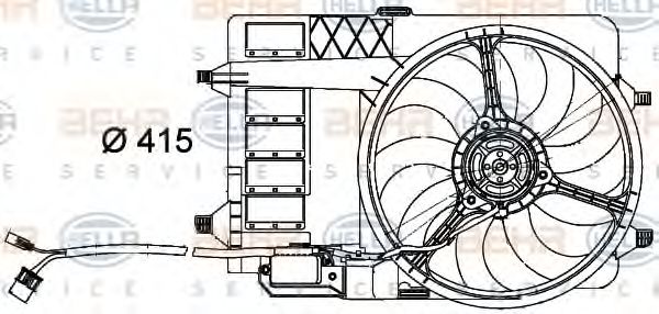 HELLA 8EW351000291 Вентилятор системы охлаждения двигателя для MINI