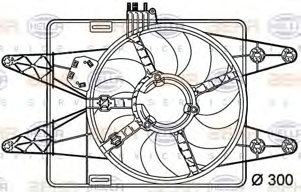 HELLA 8EW351039481 Вентилятор системы охлаждения двигателя 