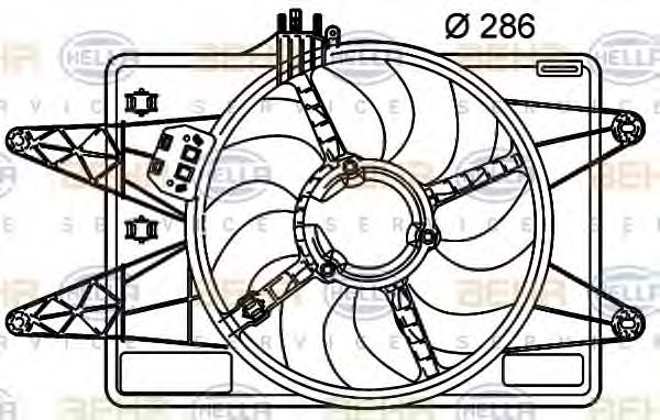 HELLA 8EW351039491 Вентилятор системы охлаждения двигателя 