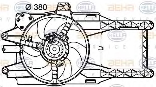 HELLA 8EW351039501 Вентилятор системы охлаждения двигателя 