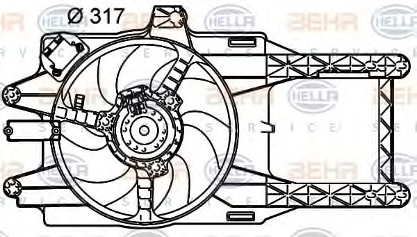 HELLA 8EW351039511 Вентилятор системы охлаждения двигателя 