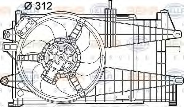 HELLA 8EW351039591 Вентилятор системы охлаждения двигателя 