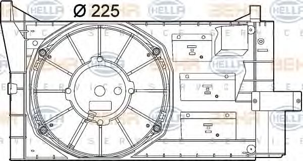 HELLA 8EW351039631 Вентилятор системы охлаждения двигателя HELLA 