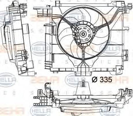 HELLA 8EW351041181 Вентилятор системы охлаждения двигателя для SMART