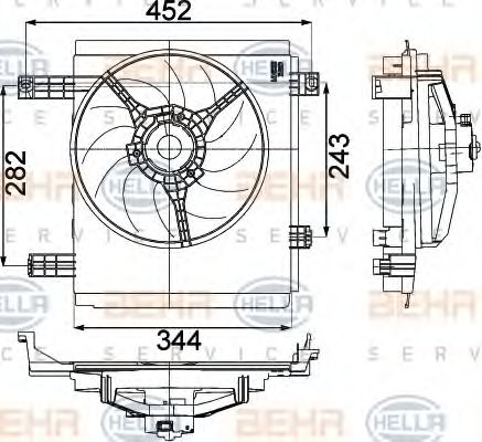 HELLA 8EW351041251 Вентилятор системы охлаждения двигателя для SMART