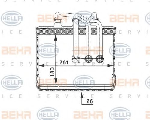 HELLA 8FH351311211 Радиатор печки для BMW