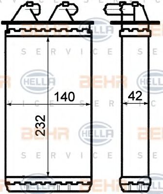 HELLA 8FH351313201 Радиатор печки HELLA для FIAT