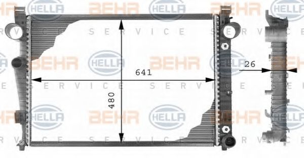 HELLA 8MK376710281 Радиатор охлаждения двигателя HELLA для MERCEDES-BENZ
