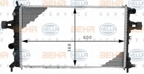 HELLA 8MK376710331 Радиатор охлаждения двигателя HELLA для OPEL