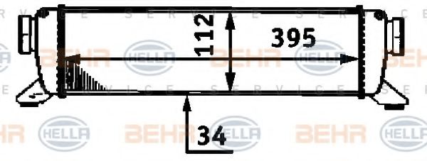 HELLA 8ML376723311 Интеркулер для MERCEDES-BENZ A-CLASS