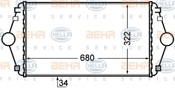HELLA 8ML376727641 Интеркулер для PEUGEOT EXPERT