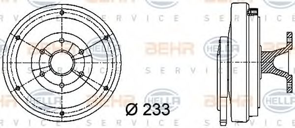 HELLA 8MV376730011 Вентилятор системы охлаждения двигателя для RENAULT TRUCKS MAGNUM