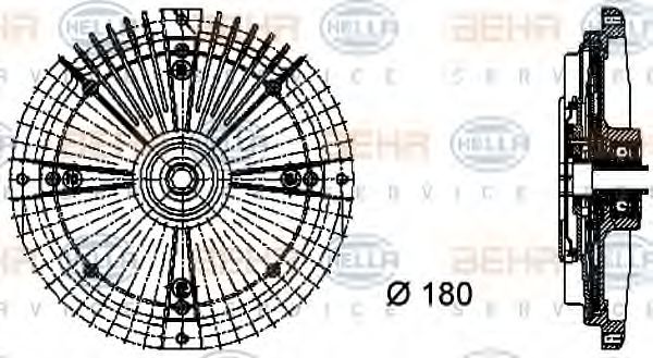 HELLA 8MV376732461 Вентилятор системы охлаждения двигателя для SSANGYONG