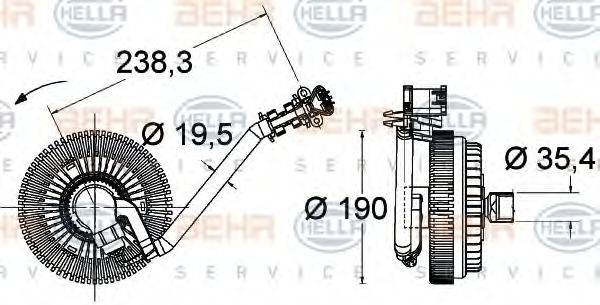 HELLA 8MV376734021 Вентилятор системы охлаждения двигателя для BUICK
