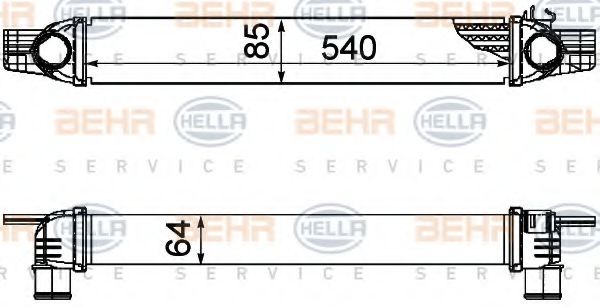 HELLA 8ML376746531 Интеркулер HELLA для FIAT