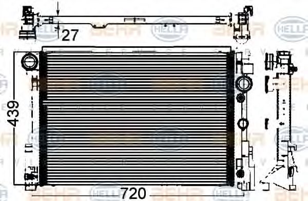HELLA 8MK376749551 Радиатор охлаждения двигателя для MERCEDES-BENZ GLK-CLASS