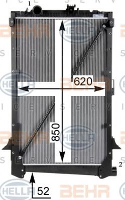 HELLA 8MK376751764 Радиатор охлаждения двигателя для DAF CF